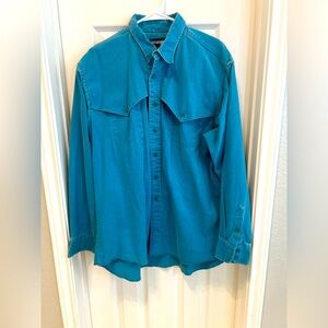 Vintage Wrangler Brushpopper Western Cowboy Shirt Mens XL